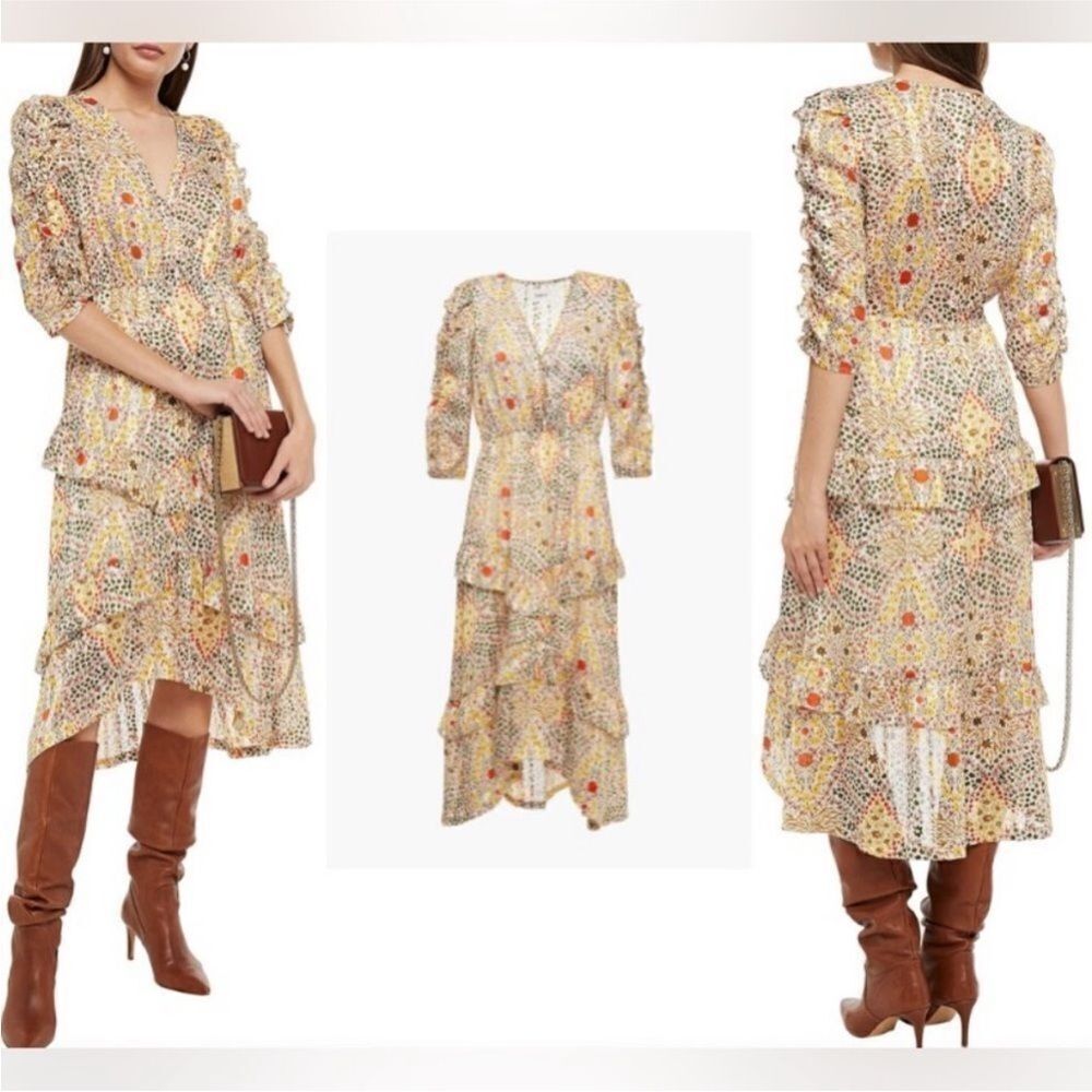 ba&sh Multicolor Long Sleeve Dress, XS